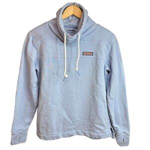 Vineyard‎ Vines Pullover Sweatshirt Funnel Neck Drawstring Baby Blue Women's XXS